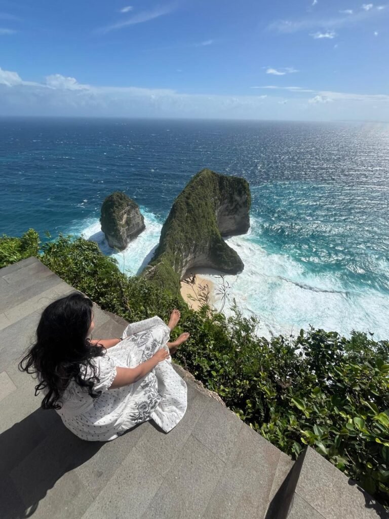 Flight arriving in Bali for a tropical holiday