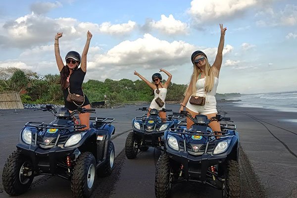 Girls Enjoyed ATV Beach at Tabanan